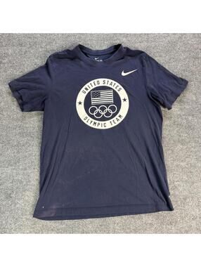 Nike United States Official Olympic Team Navy T-Shirt Dri-Fit Large - Activewear